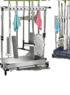 拖FHA把架地式可移动拖把池不锈钢工具清架洁收置落物子户外纳沥