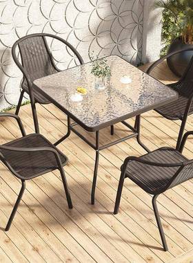 户外椅台露天桌椅29449套件小花园现代铁艺桌椅小茶室几外庭桌院阳桌椅