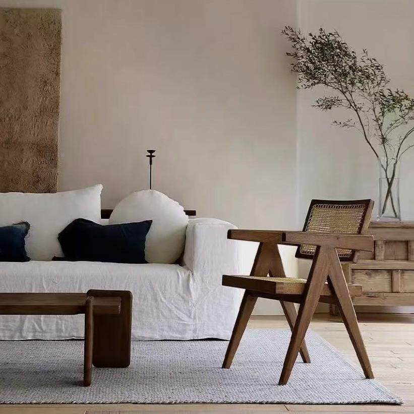 木复古简设约昌咨询客服迪加尔椅家用卧室客厅全实扶手舒适靠背民