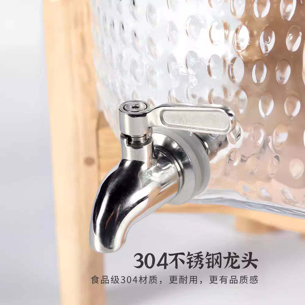 冷水壶带龙头日式锤纹PC茶歇饮料瓶柠檬水容器罐自助餐果汁鼎商用