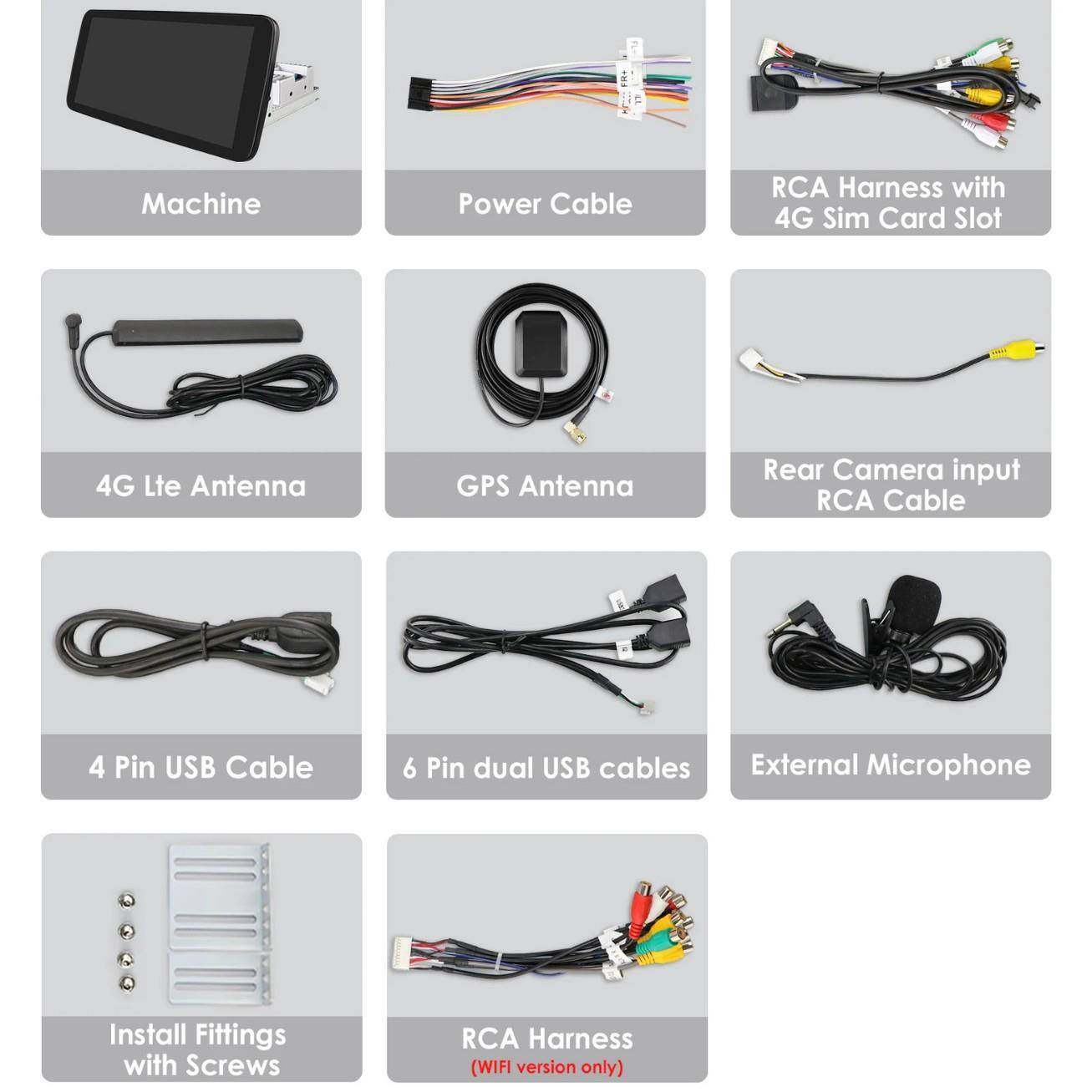 10.1寸安卓航头大屏通用机d1i972n车载导仪旋转摇机高清倒车一体