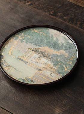 国风变色茶盘竹制台家用储水排水简两用茶型茶具80164小托盘约干