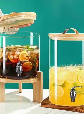 玻带璃冷水18041壶耐高温龙头自助饮料壶桶茶柠檬水果汁鼎凉水泡大茶壶