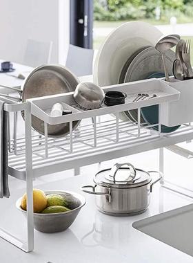 带厨房水水置物架家用槽台面碗盘收纳WS202005架多功能双层碗筷沥