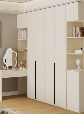 Y585laEF级实木欧松板衣柜带书桌组合角奶油N风卧转户室小型现做