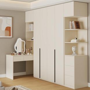 Y585laEF级实木欧松板衣柜带书桌组合角奶油N风卧转户室小型现做