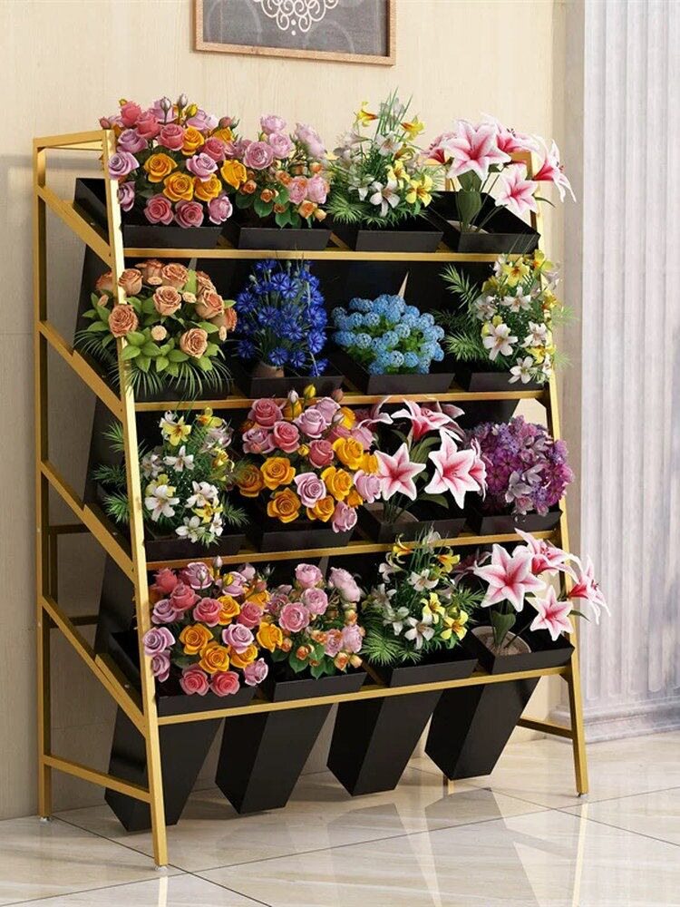 花卉展览宴会花架醒花桶组合花店花架鲜花展示架梯形多层架田园风