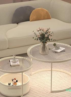 客厅家用桌体小组合户型钢玻璃化圆HZD几简约一现代茶几