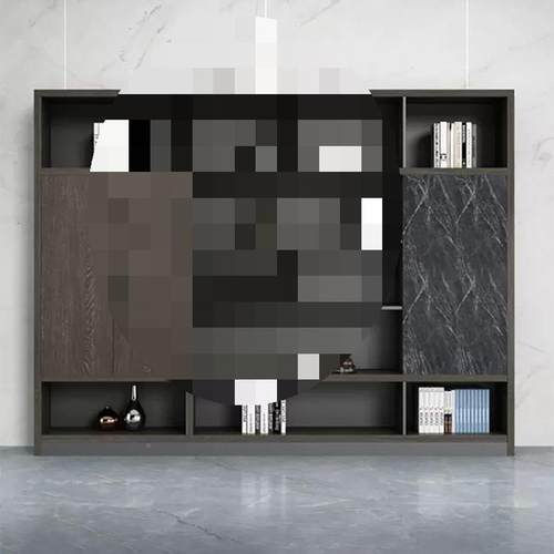 见详情背景柜料柜子带储锁物衣柜落地式书柜新资品文件木柜质老板