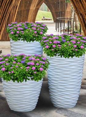 钢摆别件盆栽花墅庭院商场装饰品园林景观阳台PTE花盆园户外玻璃