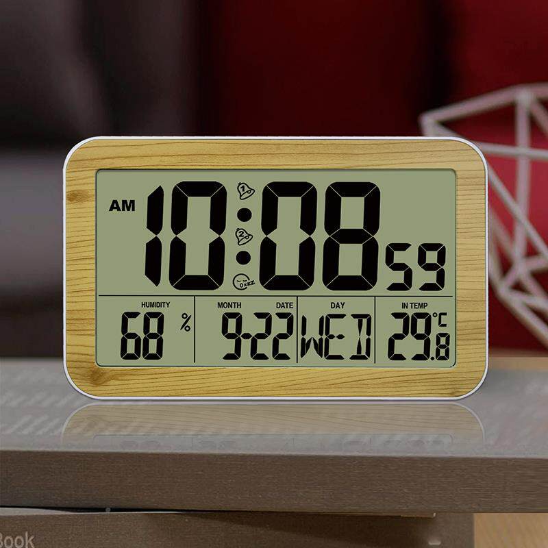 客钟厅子时夜光电挂钟数字钟表台式温湿度钟闹简AKK约创意桌面家