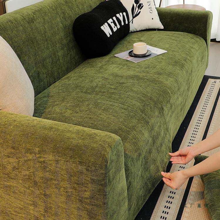 复古人字纹沙发套罩全包加厚防猫抓弹力套防滑懒人沙发保护套新款