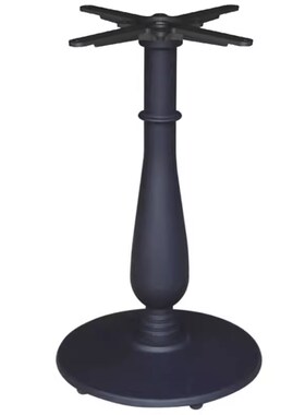 欧式铸铁桌d脚餐台脚实木大理石圆桌菊花铁艺桌腿黑色底座金属支