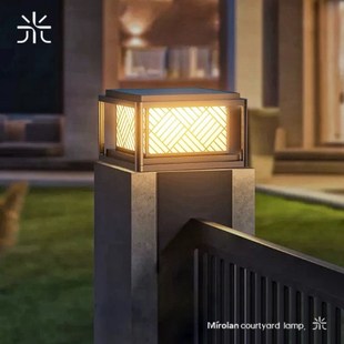 别墅太阳能柱头灯院墙门柱灯大门口F柱子上的灯阳台立柱灯接电两