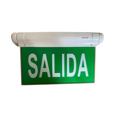 厂家直供壁挂侧装吊装带充电指示灯出口南美SALIDA应急出口指示牌