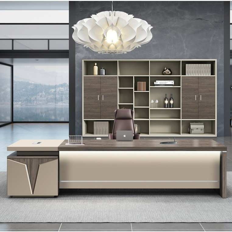 广东办公桌老板桌椅组合总裁桌总经理办公室轻奢主管桌简约现代