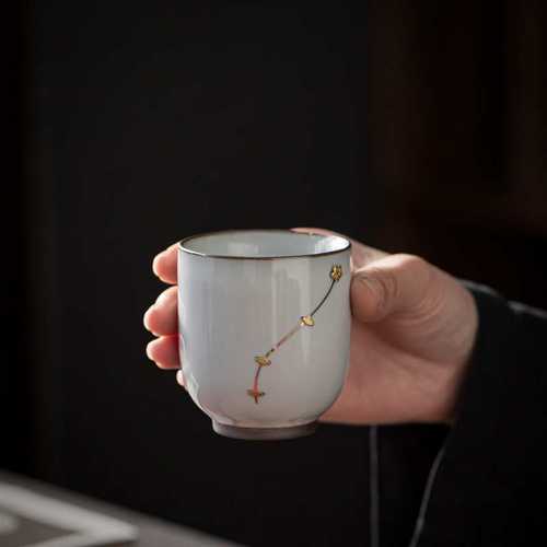 锔钉茶杯 个人专用杯单杯官窑茶具茶盏碗杯主人杯品茗杯陶瓷杯子