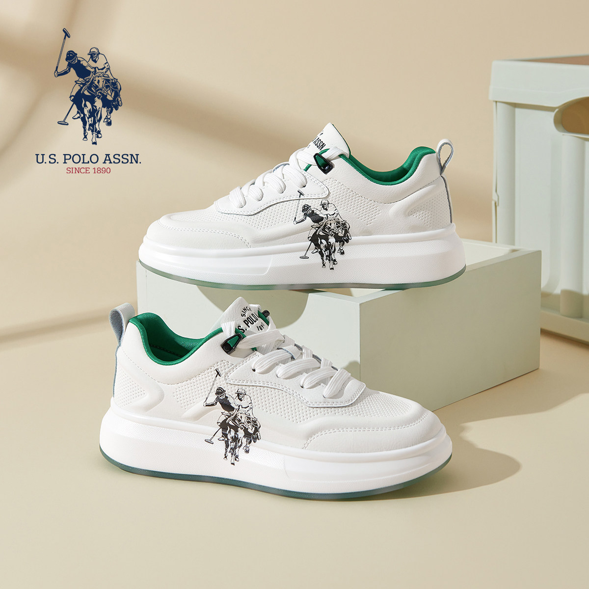 U.S.POLO.ASSN.正品板鞋男鞋新款春夏季透气休闲中帮男士工装鞋子