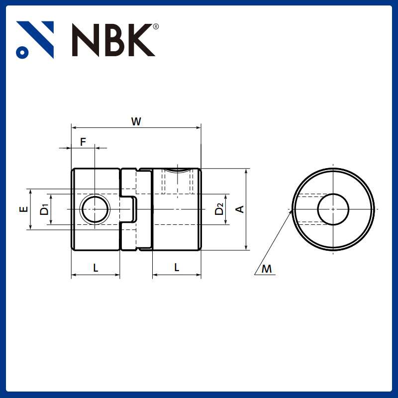 NBK MOS-C挠性联轴器 十字滑块型定位螺丝固定型 夹紧型 连轴器