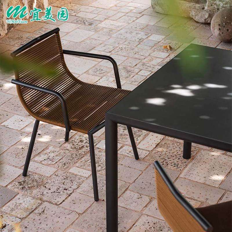 户外桌椅庭院别墅露天阳台绳编椅子室外露台防水防晒桌椅家具组合