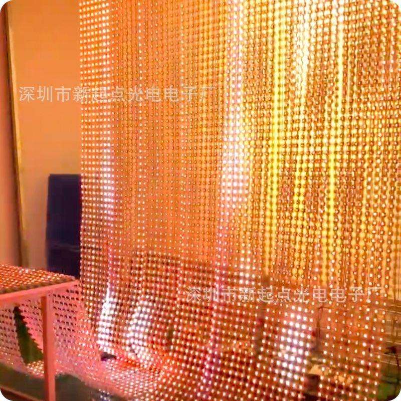 高清LED网格屏户外防水全彩H2020四灯P31.25柔性透明网格屏厂家