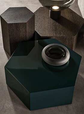 墨绿色烤漆茶几创意个性艺术客厅茶几组合现代简约菱形茶台桌