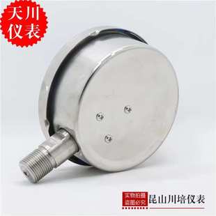 上海天川Y100全304不锈钢压力表Y100BF耐高温水压气压表防腐蚀