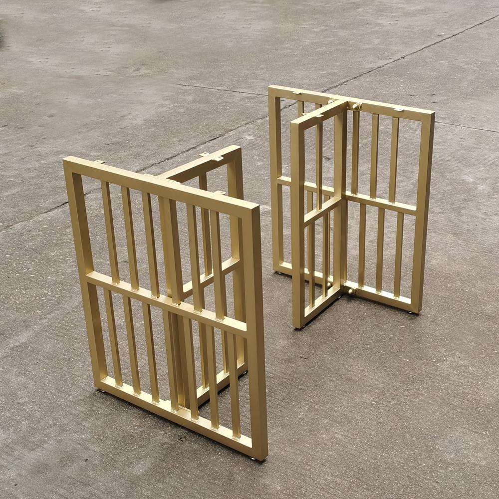 铁艺桌脚办公桌腿大板岩板桌脚茶几桌子桌脚支架黑色框架金属烤漆