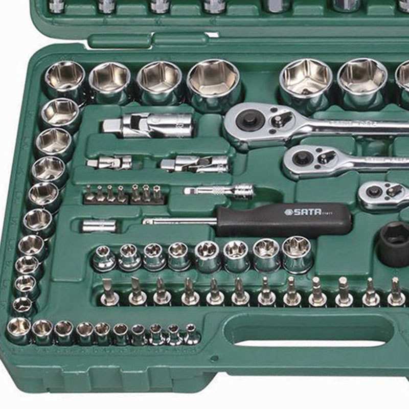 世达120件套汽车维修工具箱套筒棘轮扳手修理工具组合套装09014 A