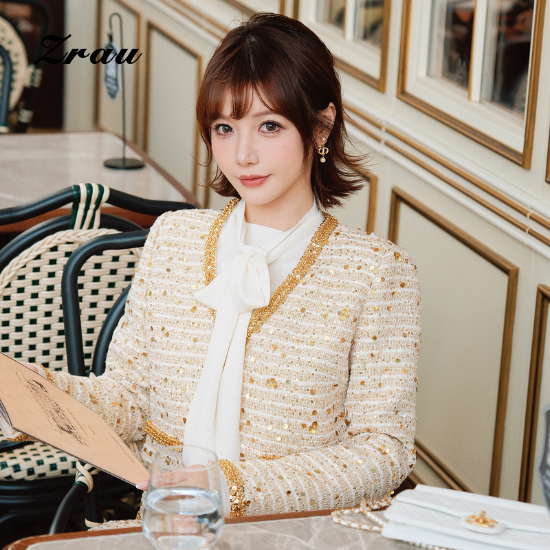 亮片精致洋气长袖短外套