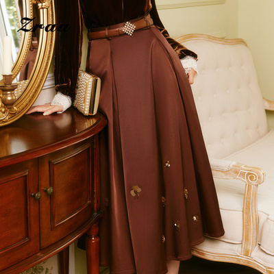 复古时尚高腰气质中长裙