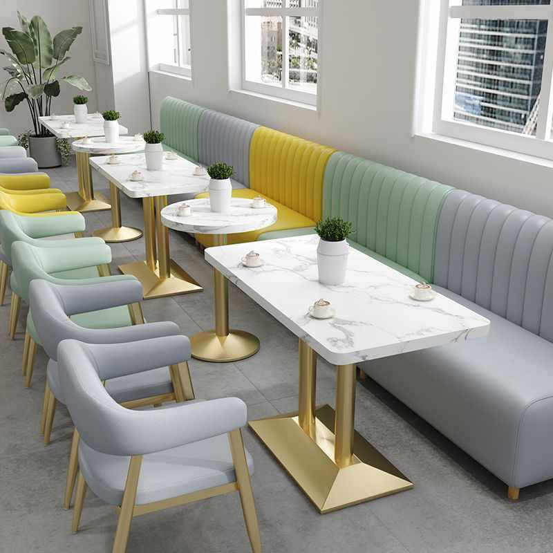 简约清新西餐咖啡厅靠墙卡座沙发汉堡小吃网红甜品奶茶店桌椅组合