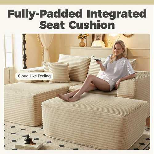 跨境爆款压缩沙发双人灯芯绒海绵组合地板懒人沙发Compressed sof