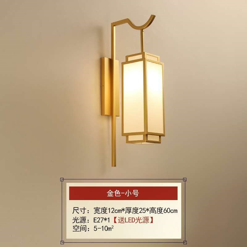 新中式床头灯卧室壁灯简约仿古酒店过道灯具客厅复古新中式走廊灯
