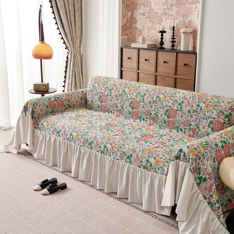 田园风沙发套罩花色沙发盖布碎花沙发巾四季通用沙发垫提花沙发布