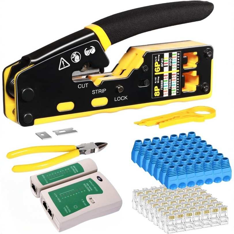 光元8P6P多功能双用CAT.6通孔EZ超五类六类水晶头台式便携网线钳