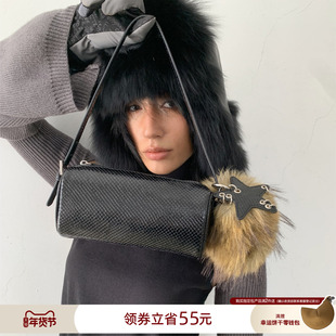 ECODAY秋冬新款笔筒包迷你笔袋圆筒手提手拎手机包女士小包小方包