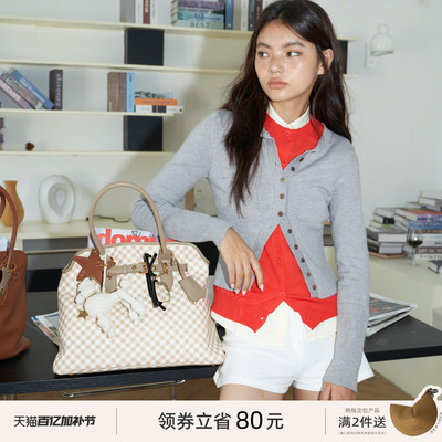 ECODAY原创设计秋季手提公文包女包休闲通勤单肩手拎邮差包大容量