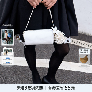 ECODAY流苏配饰笔筒包春夏迷你笔袋包手提手机包女士小方包单肩包