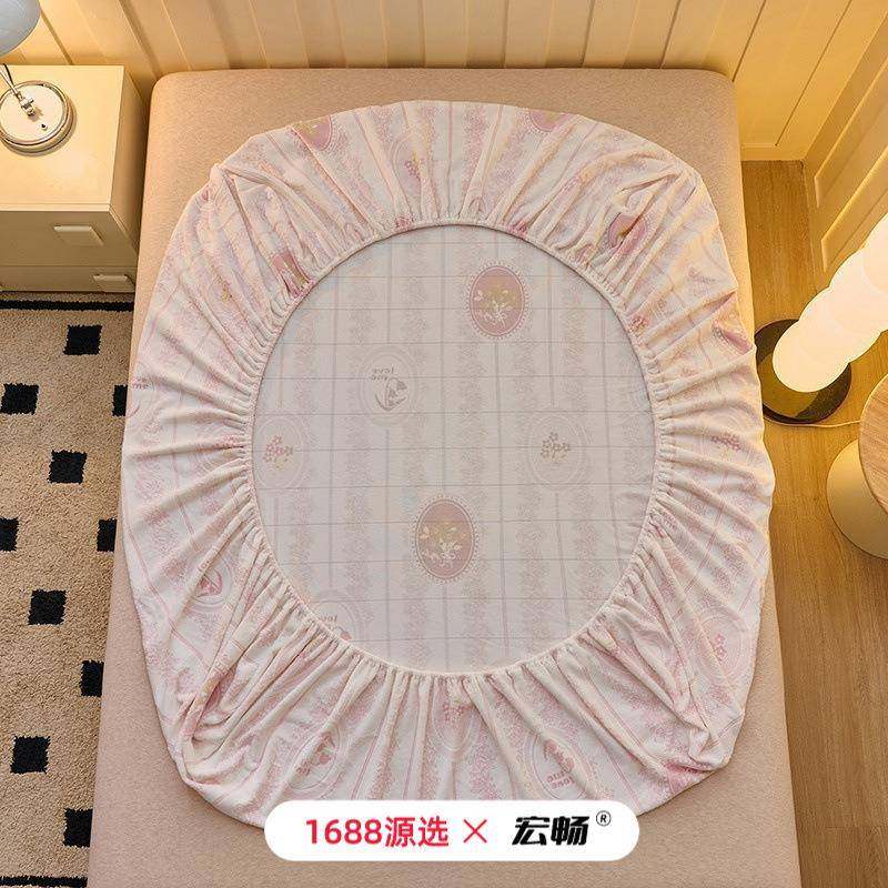 A类冬高克重牛床奶绒单品笠加绒加厚防静电花LTX-0908绒全床包垫