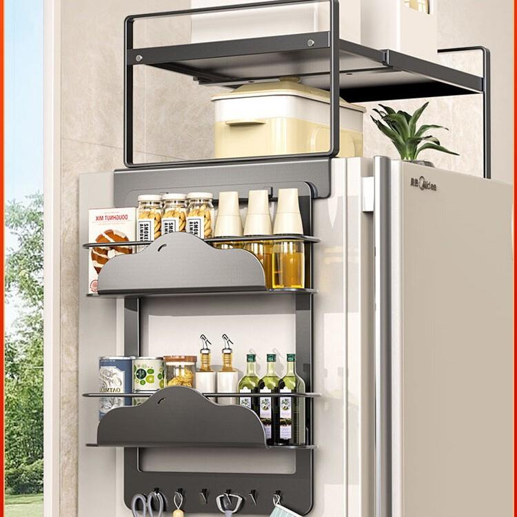 ?冰箱上置物架侧收挂纳多磁家吸顶部架厨房HDV层保鲜膜调料瓶用收