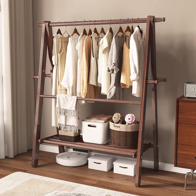实内木衣落地4020A卧室挂衣帽架家用晾衣架室衣服置物架架子木质