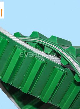 带绿色PVC输带送带加导条防跑偏OLC厂传输防滑流水线提升PVC传送