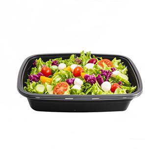 形一式 次性餐盒圆方形美黑色外水果捞打F750F10包盒冰粉碗沙拉卖