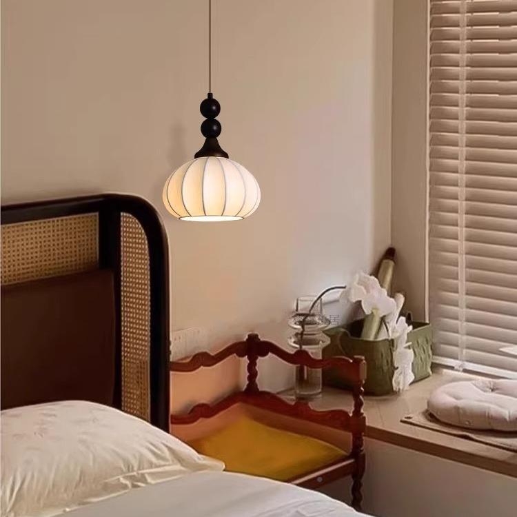 日式胡桃木纹166床头吊灯可升灯降壁调节蚕丝灯景过道走廊墙背墙