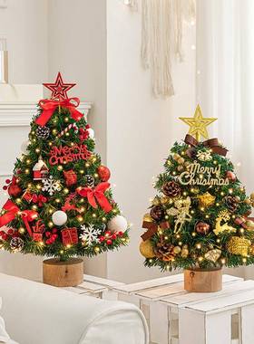 圣y诞节新款小红色桌面圣树木桩STC322-6款摆型件di材料诞包装饰