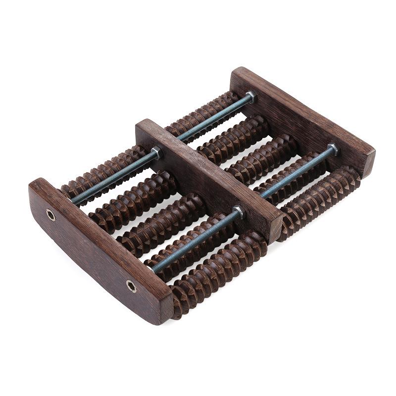 鸡木足底按摩器木质滚轮式家用大号五排脚底木足部QLB制实木按翅