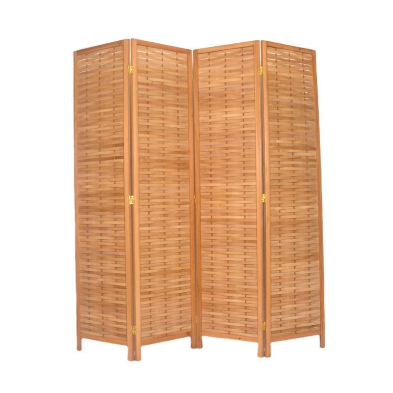 现货木制百竹屏风做旧装ST-8066饰折叠时隔断尚折屏办公室叶移动