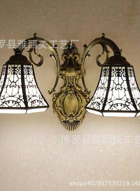 蒂凡尼灯饰彩23990玻色璃网铜灯复古灯壁酒店卧室床头卫生间盥洗