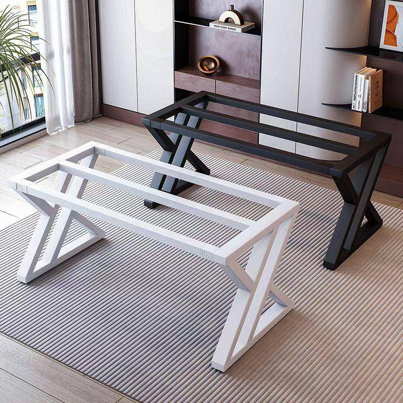 岩板铁艺茶几支00玻璃桌腿铁架耐底座架脚架书桌架架用餐支桌烤漆